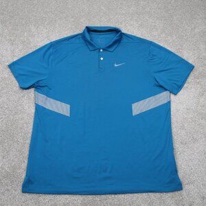 Nike‎ Vapor Polo Shirt Mens XL Blue Dri-Fit Short Sleeve Stretch Golf Pullover